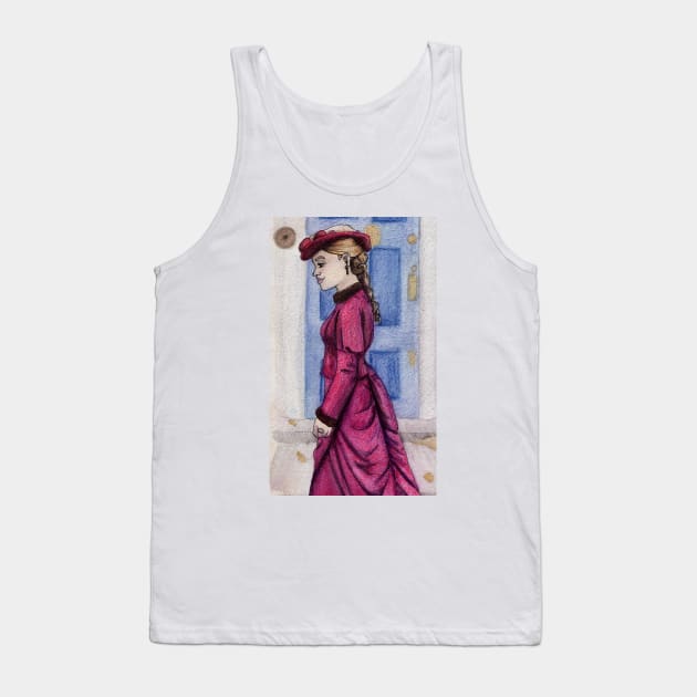 Victorian Woman Pondering Tank Top by DamSamiam